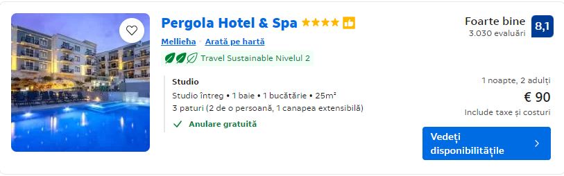Pergola Hotel | hotel cu priveliste Malta | malta hoteluri de top |