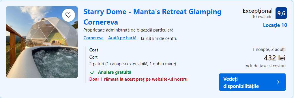 starry dome | glamping caras severin | cazare la cort de lux romania |