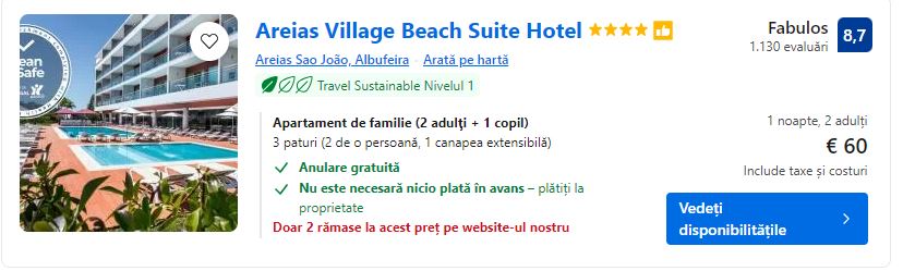 areias beach hotel | albufeira cazare | hotel in algarve |