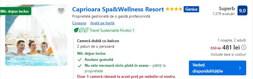 caprioara spa | hotel cu spa in covasna |