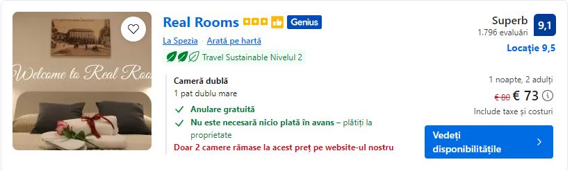 real rooms | cazare cinque terre | cazare ieftina la spezia |