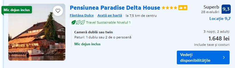 pensiunea paradise | cazare mila 23 | mila 23 delta dunarii | oferte cazare delta dunarii |