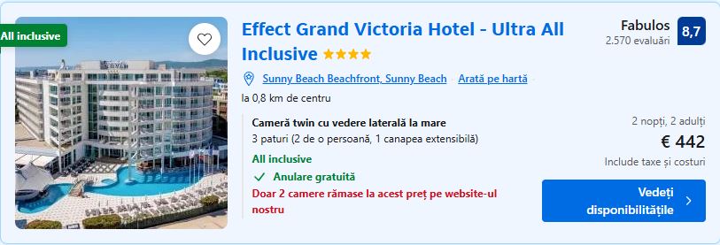 Effect Grand Victoria Hotel | hotel cu plaja privata Sunny Beach |