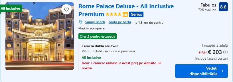 rome palace deluxe | sunny beach all inclusive | hotel all inclusive bulgaria |