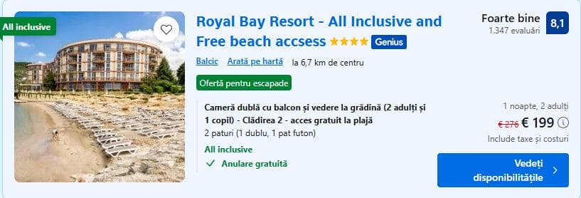 Royal Bay Resort | hotel Balcic Bulgaria | all inclusive Bulgaria in iulie |