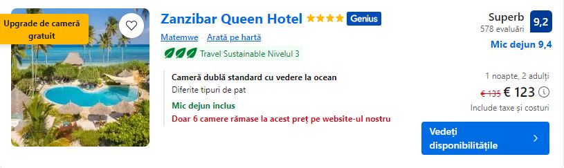 zanzibar queen hotel | hotel pe plaja in zanzibar | cazare cu mic dejun zanzibar |