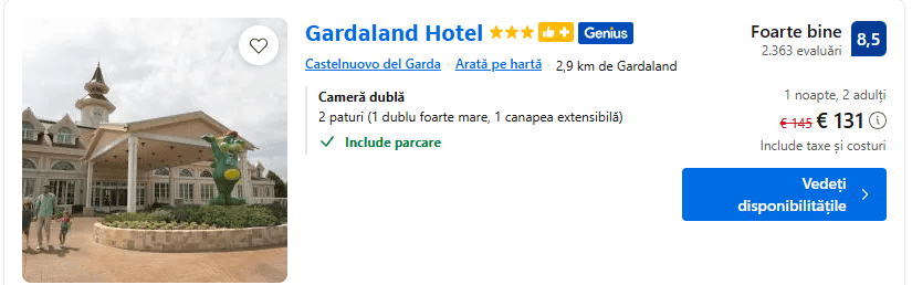 gardaland hotel | cazare la gardaland | hotel in gardaland |