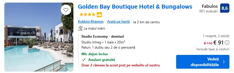 golden bay | studiou in creta la malul marii | cazare pe plaja creta |